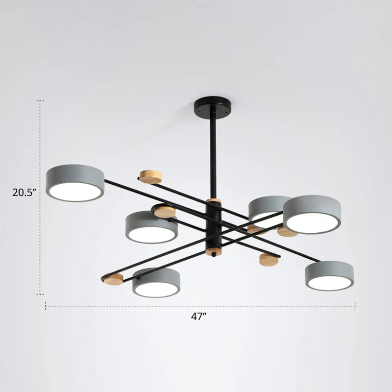 Criss-Cross LED-kroonluchter Nordic Novelty Metal 6-lichts woonkamer hanglamp Clearhalo