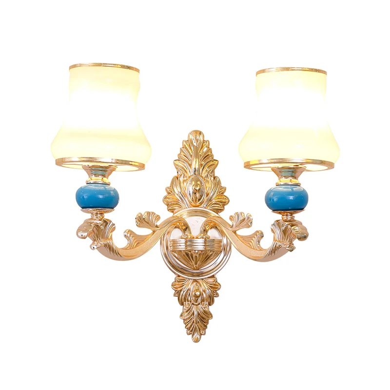 Crèmekleurige glazen Bud Shade wandmontage licht minimalisme woonkamer wandverlichting goud Clearhalo