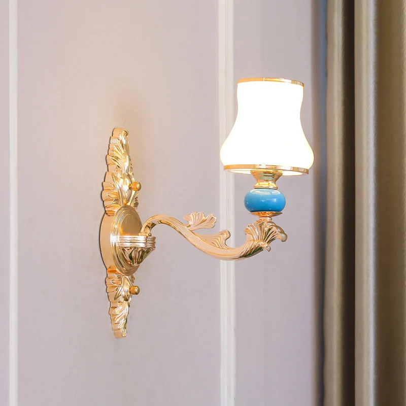 Crèmekleurige glazen Bud Shade wandmontage licht minimalisme woonkamer wandverlichting goud Clearhalo