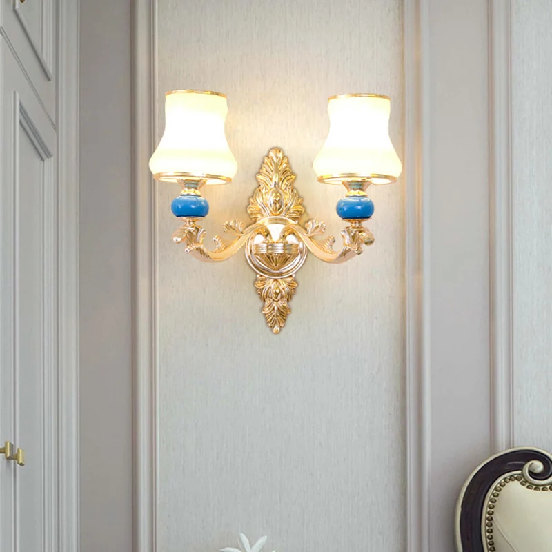 Crèmekleurige glazen Bud Shade wandmontage licht minimalisme woonkamer wandverlichting goud Clearhalo