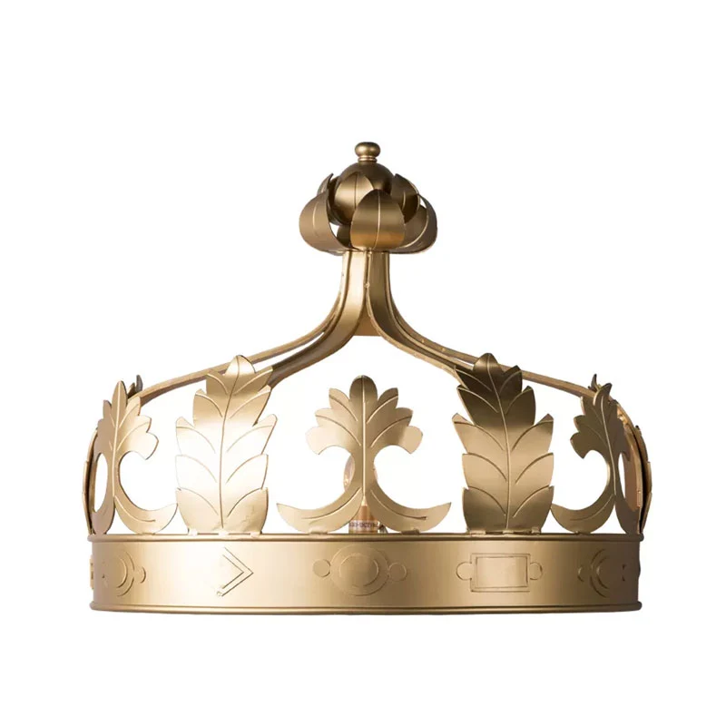 Crown Slaapkamer Wandlamp Vintage Metaal 3 Lichten Grijs/Goud Wandkandelaar Verlichting Clearhalo
