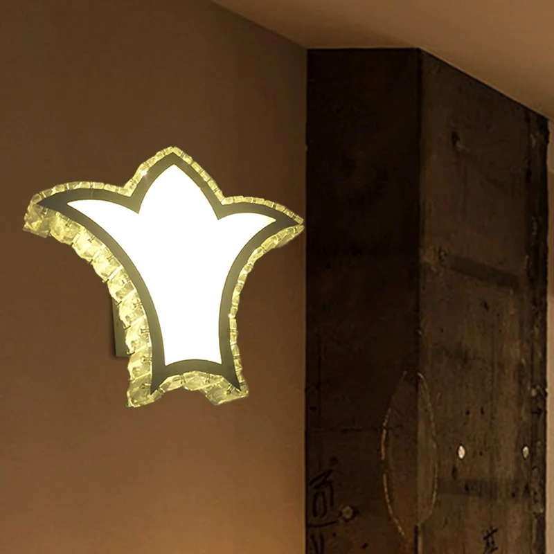 Crown wandlamp schans modernistisch helder K9 kristal LED witte wandverlichting wit/warm/2 kleuren licht Clearhalo