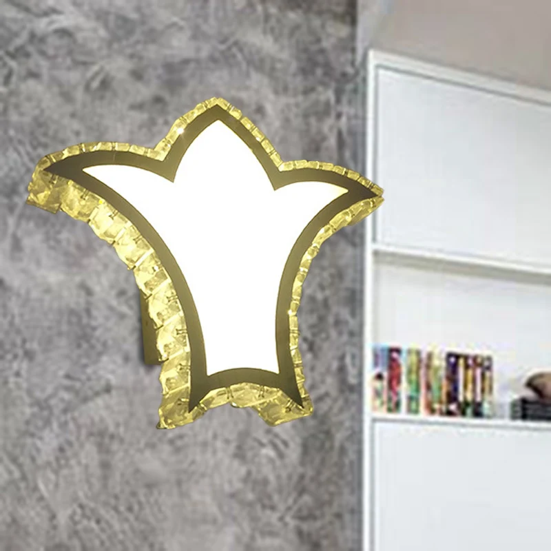 Crown wandlamp schans modernistisch helder K9 kristal LED witte wandverlichting wit/warm/2 kleuren licht Clearhalo