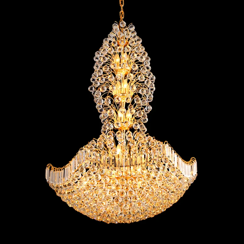Crystal Dome hangend plafondlicht eigentijds 9-lichts gouden kroonluchterlicht voor eetkamer Clearhalo