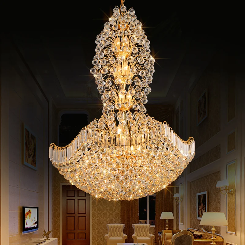 Crystal Dome hangend plafondlicht eigentijds 9-lichts gouden kroonluchterlicht voor eetkamer Clearhalo