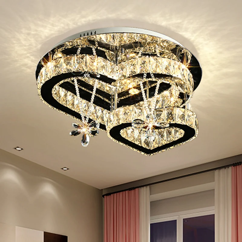 K9 Crystal Heart LED semi-inbouw moderne roestvrijstalen inbouwplafondlamp Clearhalo