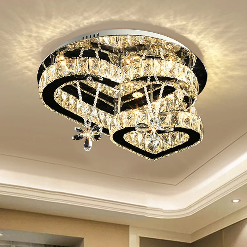 K9 Crystal Heart LED semi-inbouw moderne roestvrijstalen inbouwplafondlamp Clearhalo