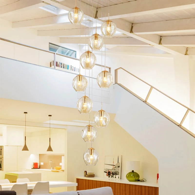 Cup Cognac glazen plafondlamp met kuiltjes, modernistische chroomcluster hanglamp voor woonkamer Clearhalo