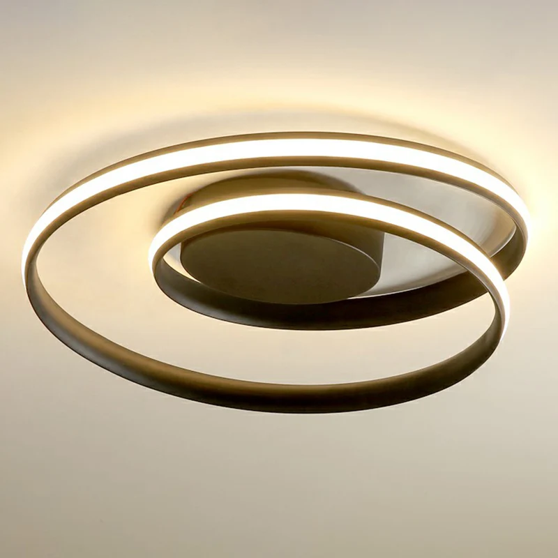 Curling inbouwplafondlamp Eenvoudige aluminium LED semi-inbouwlamp voor slaapkamer Clearhalo