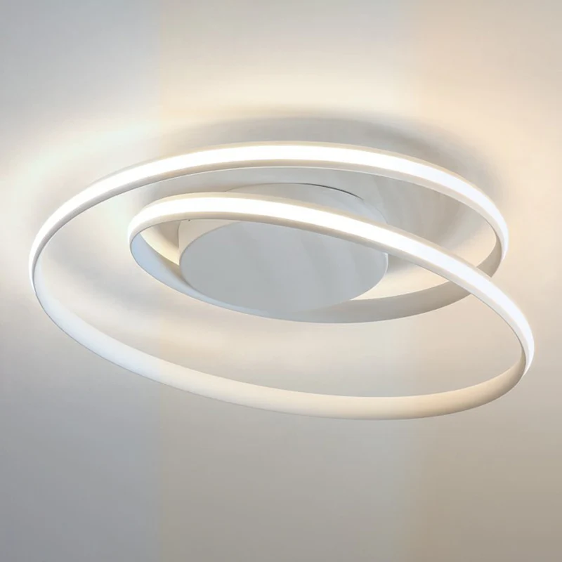 Curling inbouwplafondlamp Eenvoudige aluminium LED semi-inbouwlamp voor slaapkamer Clearhalo