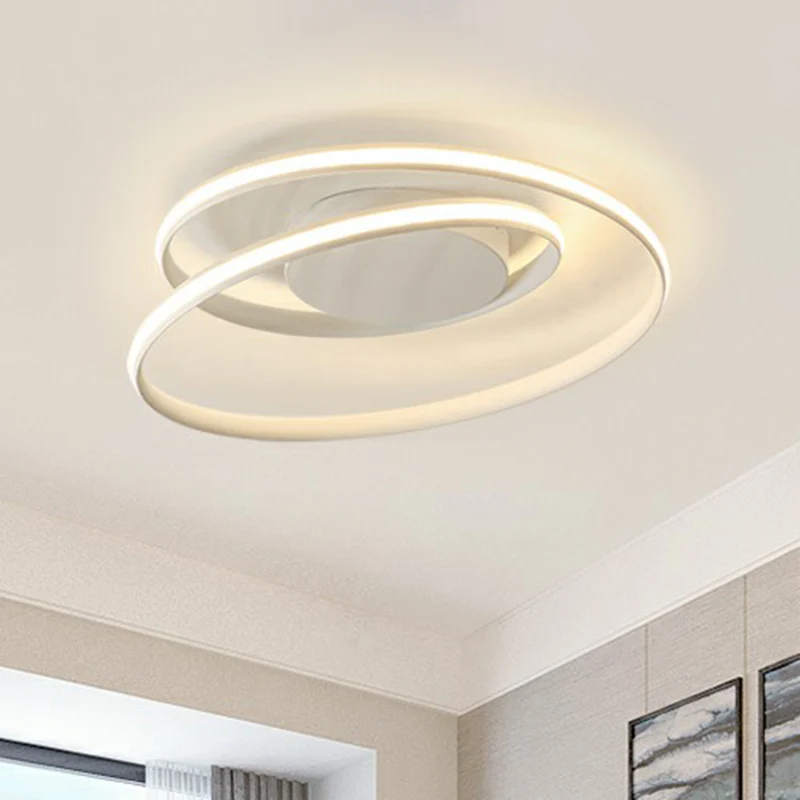 Curling inbouwplafondlamp Eenvoudige aluminium LED semi-inbouwlamp voor slaapkamer Clearhalo