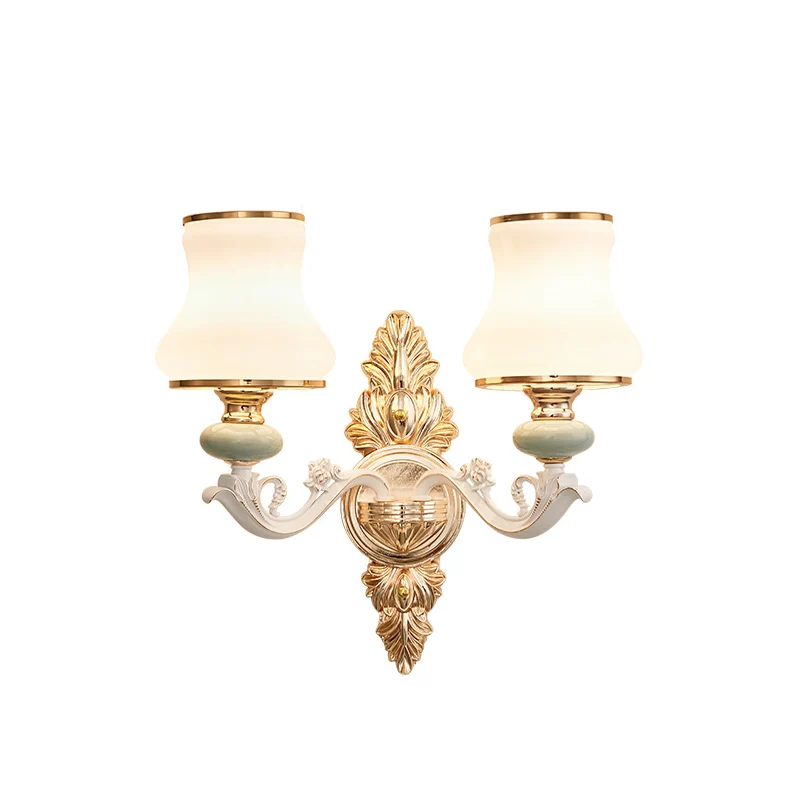 Curve Wandlamp Sconce Traditionele witte ondoorzichtige glazen wandlamp voor slaapkamer Clearhalo