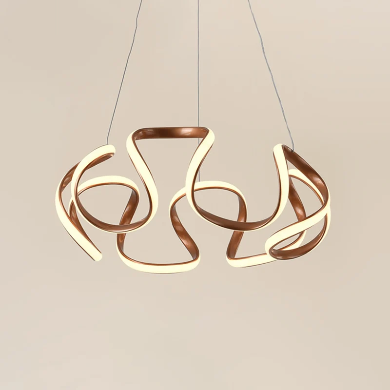 Curvy Circle hanglamp modernistische metallic LED bruine kroonluchter hanglamp Clearhalo