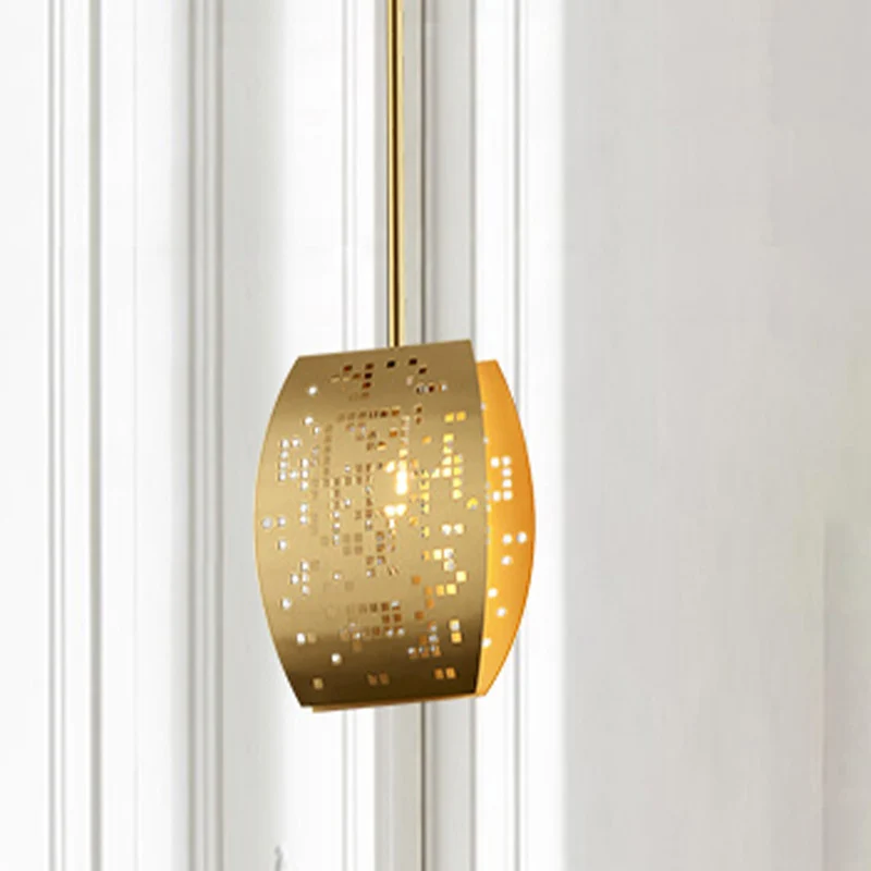 Curvy studeerkamer plafondhanger luxe metaal 1 licht gouden hanglamp met uitsparingontwerp Clearhalo