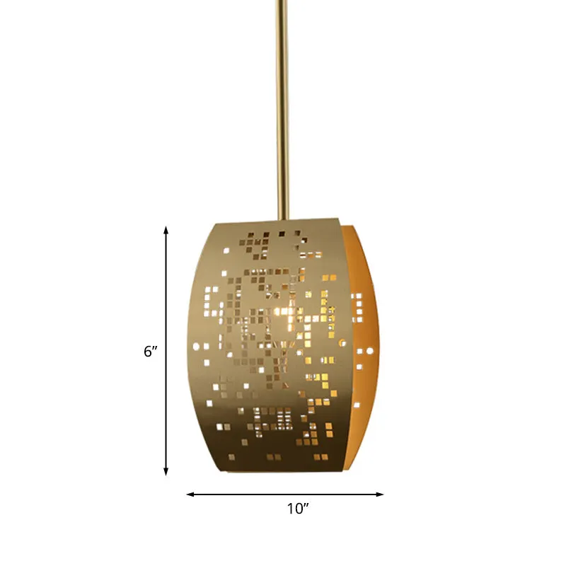 Curvy studeerkamer plafondhanger luxe metaal 1 licht gouden hanglamp met uitsparingontwerp Clearhalo