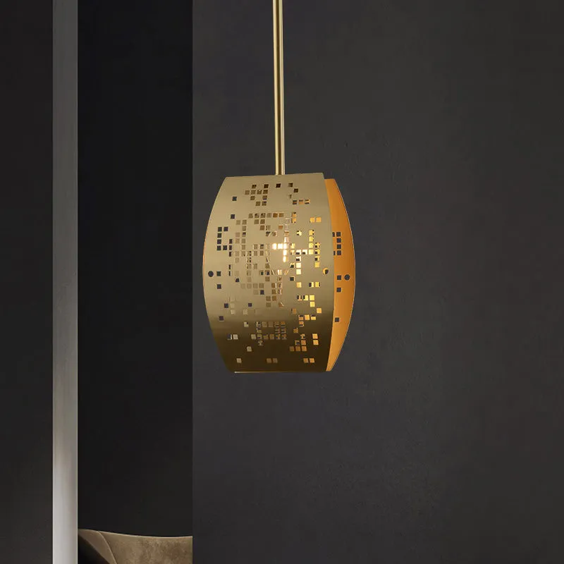 Curvy studeerkamer plafondhanger luxe metaal 1 licht gouden hanglamp met uitsparingontwerp Clearhalo