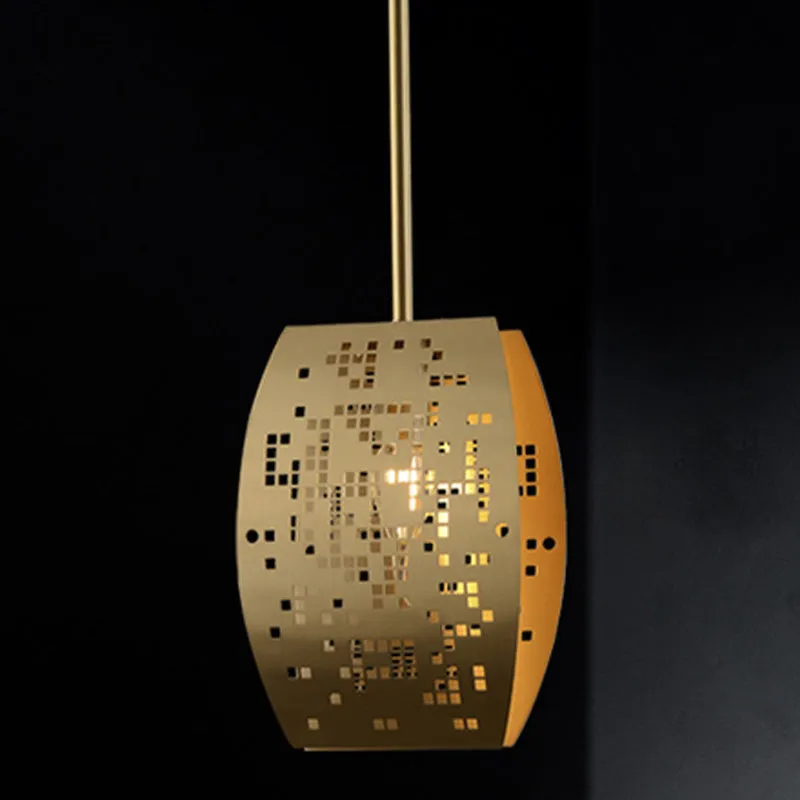 Curvy studeerkamer plafondhanger luxe metaal 1 licht gouden hanglamp met uitsparingontwerp Clearhalo