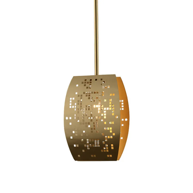 Curvy studeerkamer plafondhanger luxe metaal 1 licht gouden hanglamp met uitsparingontwerp Clearhalo