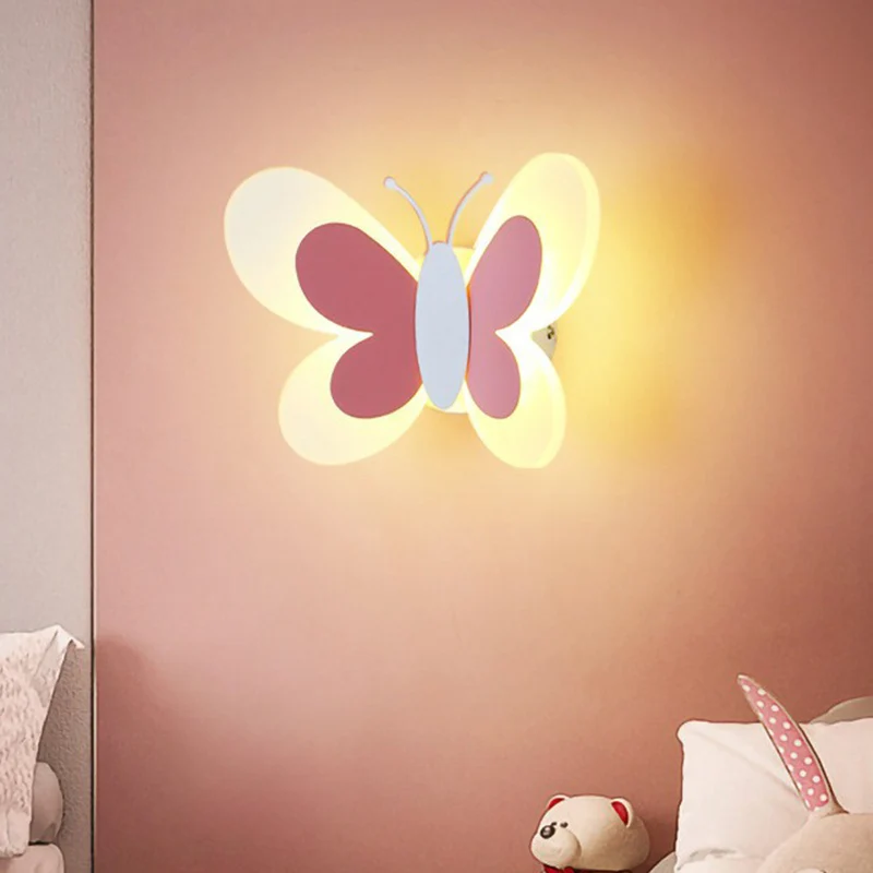 Decoratieve vlinder schans licht acryl kinderslaapkamer LED wandlamp Clearhalo