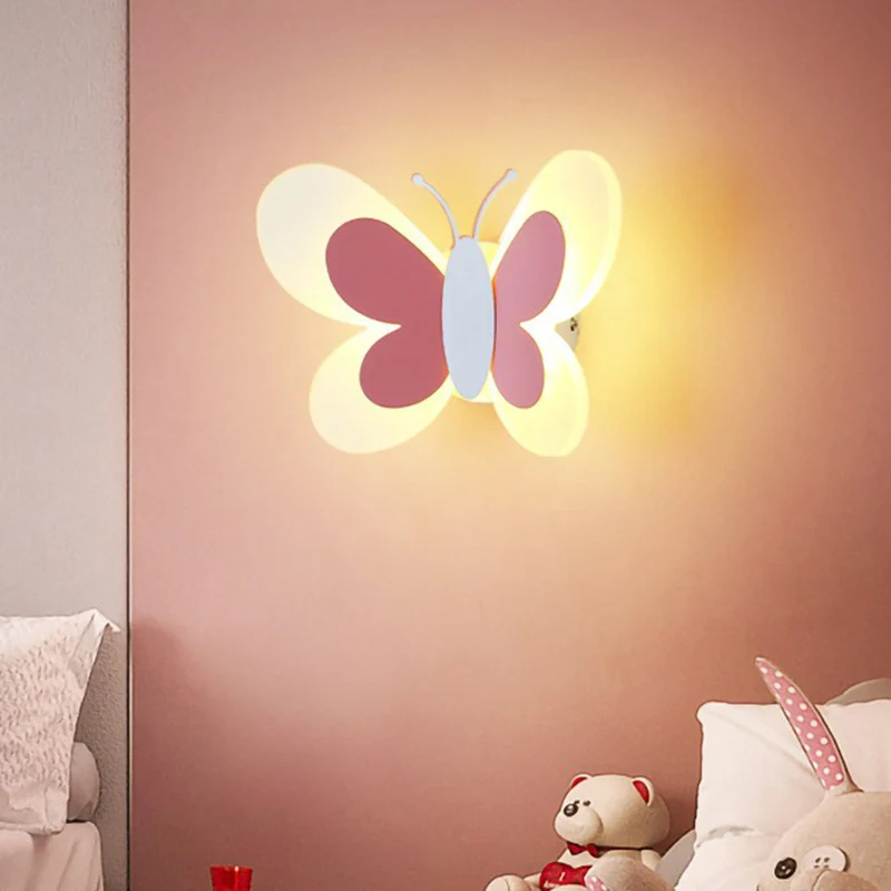 Decoratieve vlinder schans licht acryl kinderslaapkamer LED wandlamp Clearhalo