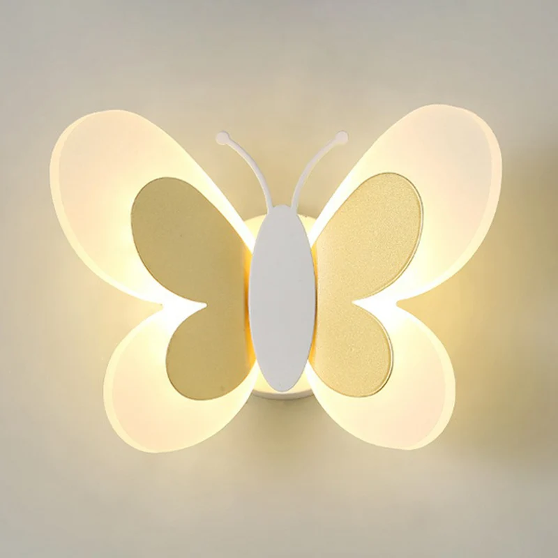 Decoratieve vlinder schans licht acryl kinderslaapkamer LED wandlamp Clearhalo