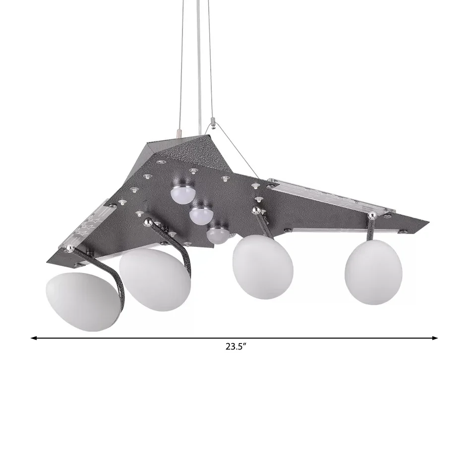 Delta Wing Kinderkamerkroonluchter Metalen creatieve hanglamp grijs Clearhalo