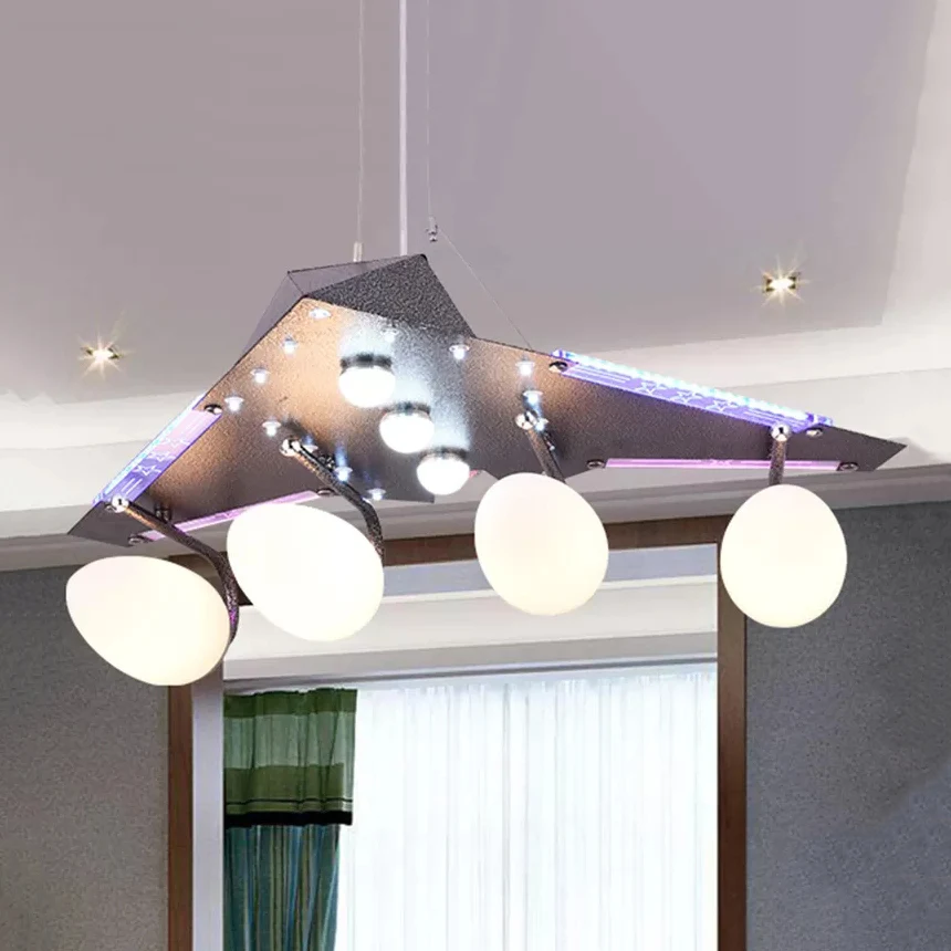 Delta Wing Kinderkamerkroonluchter Metalen creatieve hanglamp grijs Clearhalo