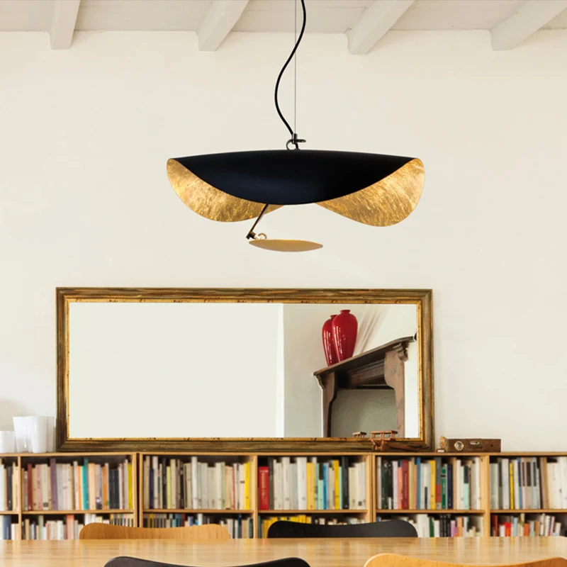 Designer hanglamp met 1 lamp, hoedvormige plafondlamp met metalen kap voor restaurant Clearhalo