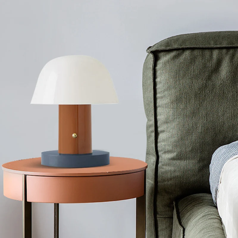 Designer paddestoelvormig nachtkastje licht metaal 2-lichts woonkamer accentlamp Clearhalo
