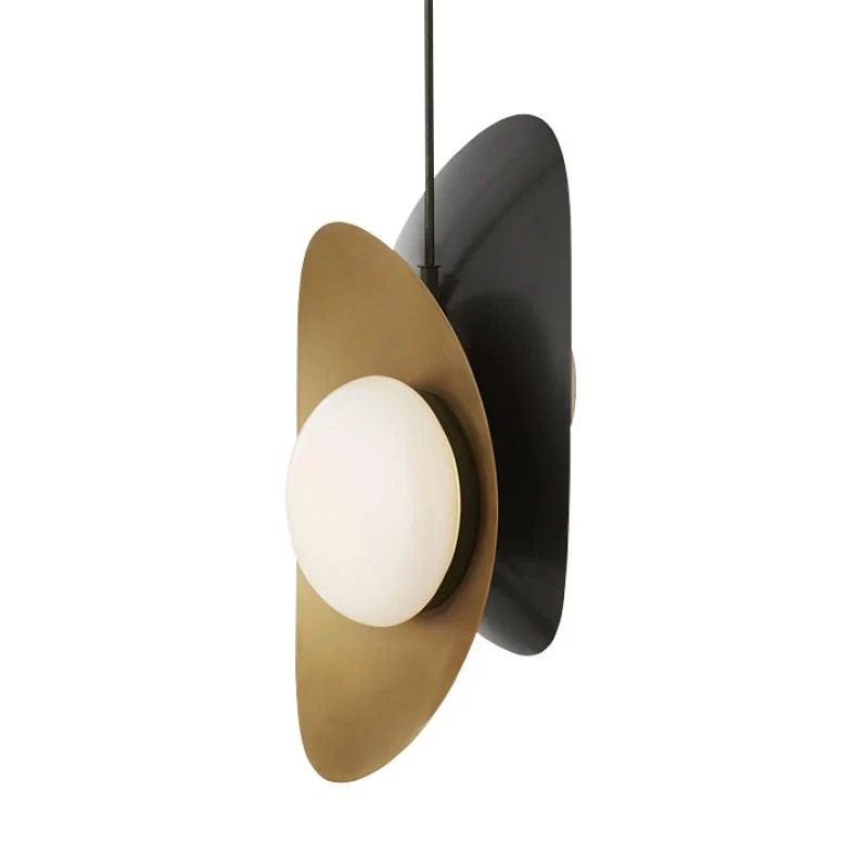 Designer Pebble hanglampset opaal matglas 2 lampen postmoderne stijl hanglamp zwart-goud/goud Clearhalo