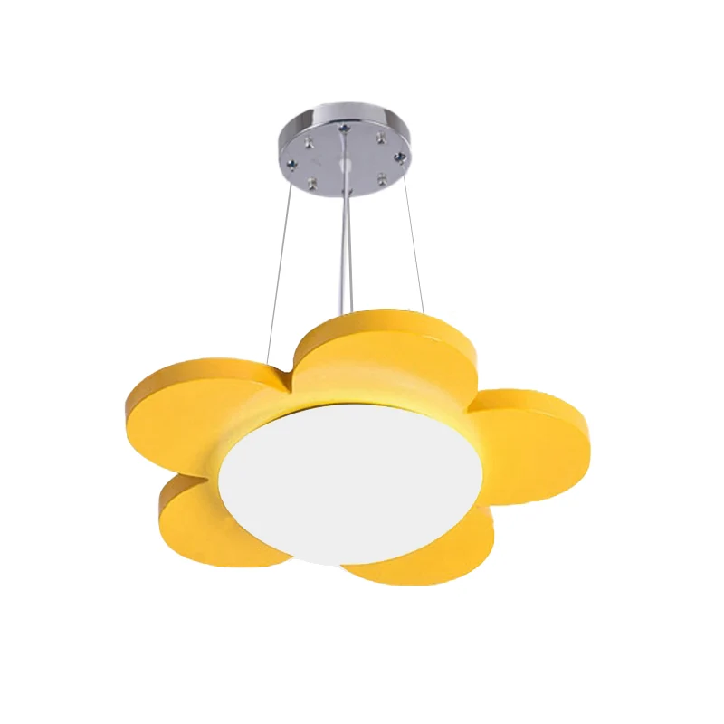 15 "/23" Dia bloemvormige hanglamp kinder acryl LED plafondkroonluchter rood/geel/blauw/groen voor kinderkamer Clearhalo