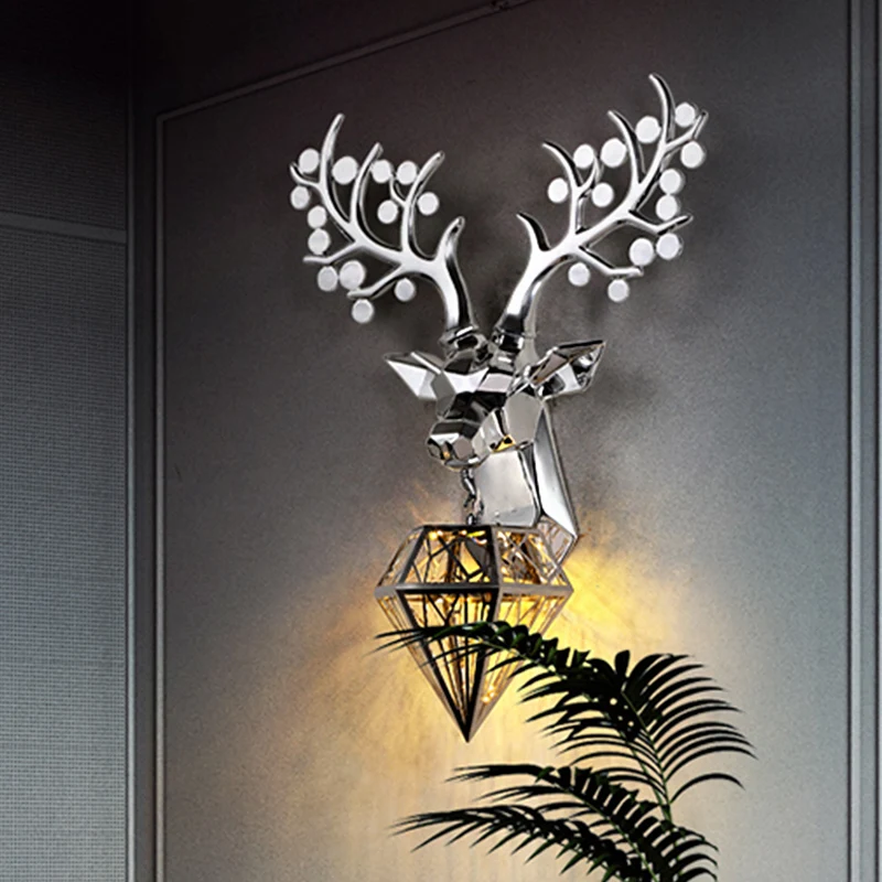 Diamanten kooi/langwerpige bol metalen wandlamp vintage 1-lamp zitkamer wandverlichting idee zwart/zilver/goud Clearhalo