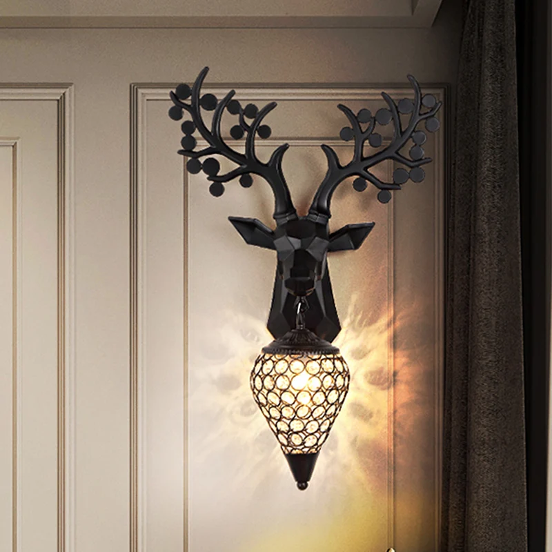 Diamanten kooi/langwerpige bol metalen wandlamp vintage 1-lamp zitkamer wandverlichting idee zwart/zilver/goud Clearhalo