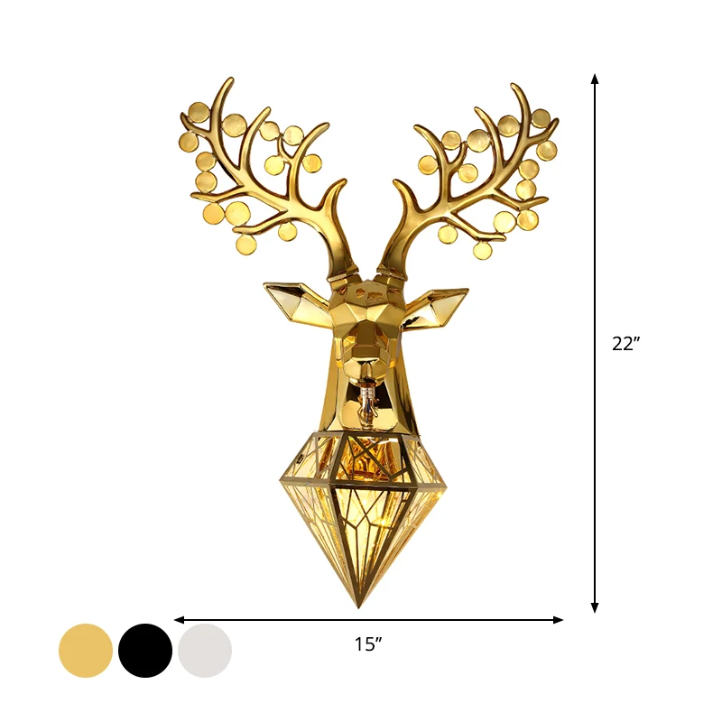 Diamanten kooi/langwerpige bol metalen wandlamp vintage 1-lamp zitkamer wandverlichting idee zwart/zilver/goud Clearhalo