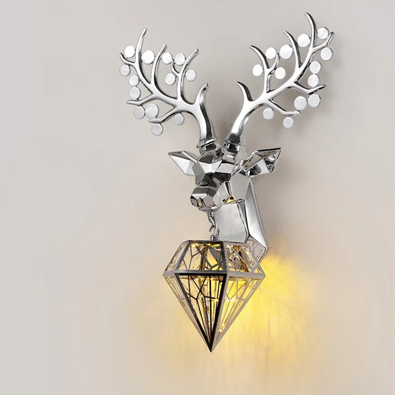 Diamanten kooi/langwerpige bol metalen wandlamp vintage 1-lamp zitkamer wandverlichting idee zwart/zilver/goud Clearhalo