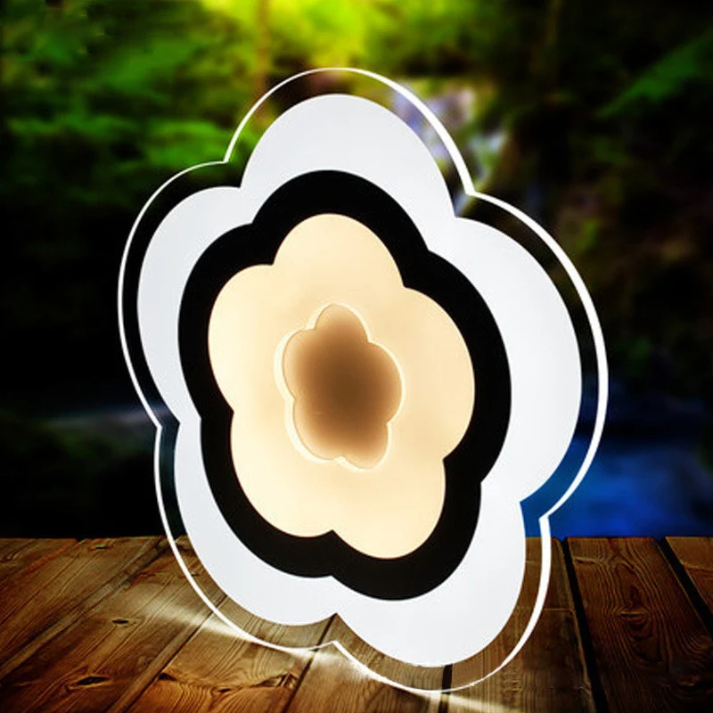 Diamant/Twijg/Bloem Acryl LED Wandlamp Armatuur Minimalistische Witte Wandkandelaar Verlichting voor Slaapkamer Clearhalo