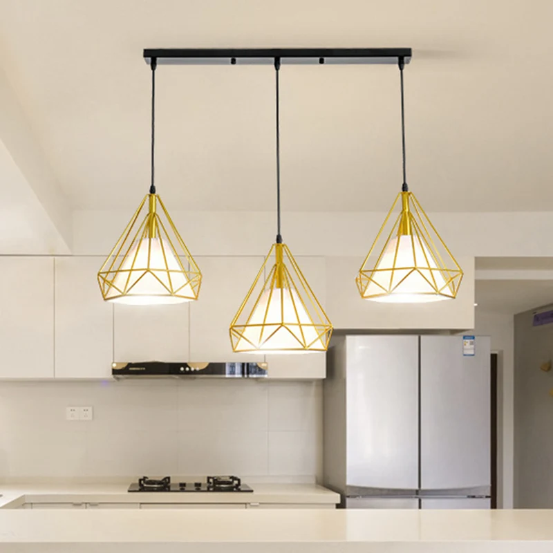 Diamond Iron Cluster hanglamp postmoderne restaurant hanglamp goud Clearhalo
