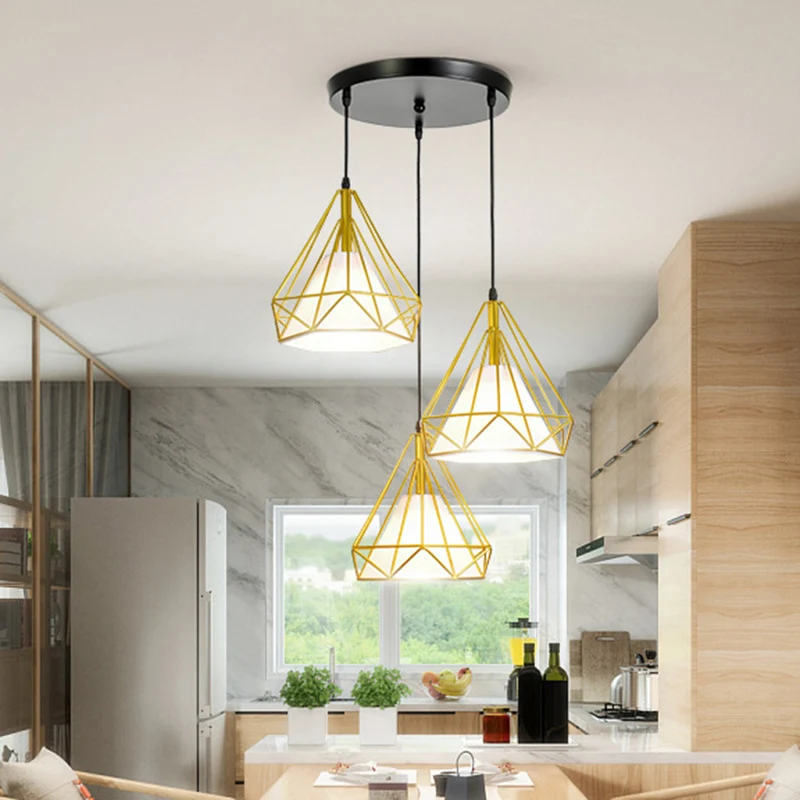 Diamond Iron Cluster hanglamp postmoderne restaurant hanglamp goud Clearhalo