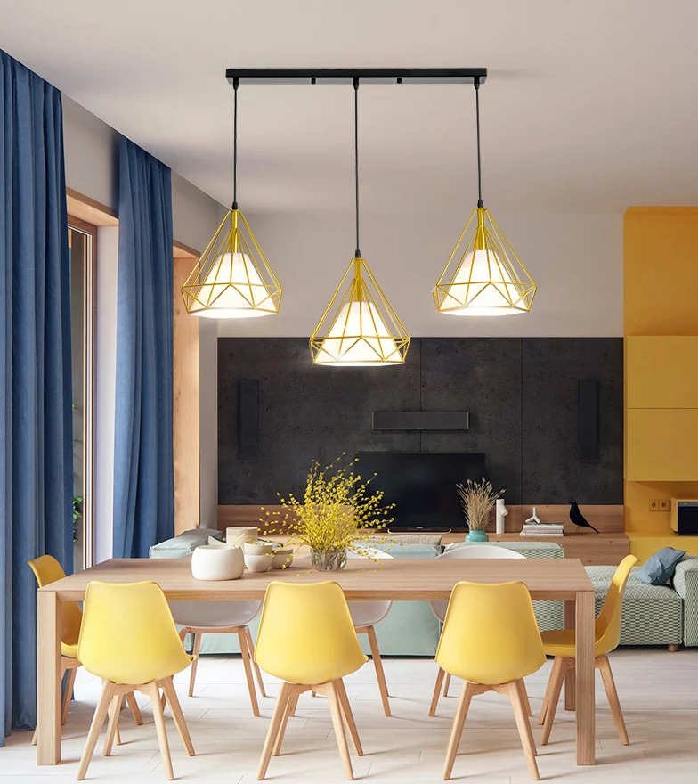 Diamond Iron Cluster hanglamp postmoderne restaurant hanglamp goud Clearhalo