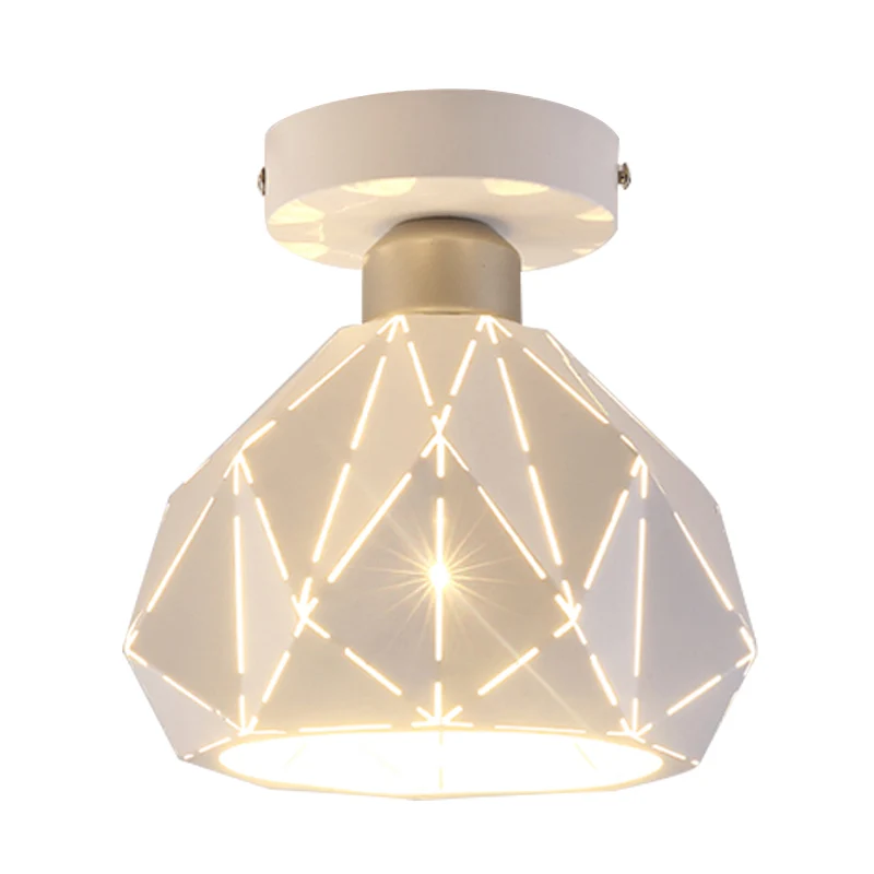 Diamond Iron semi-inbouwlamp eigentijds 1-lichts witte afwerking inbouwplafondlamp voor gang Clearhalo