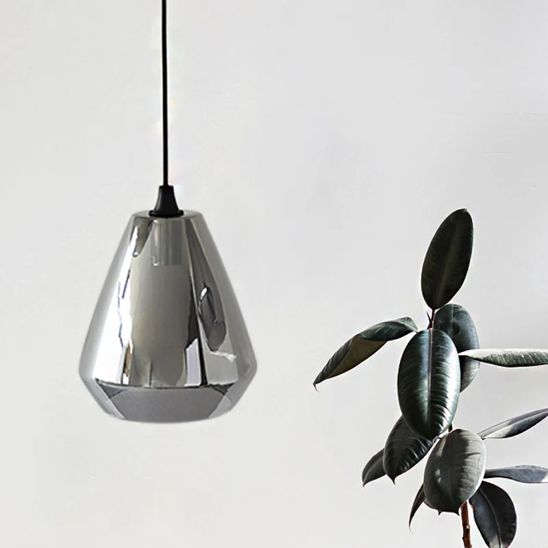 Diamond Suspension Hanger Modernistisch Crème/Amber/Rookglas 1 Licht Hanglamp Armatuur voor Eetkamer Clearhalo