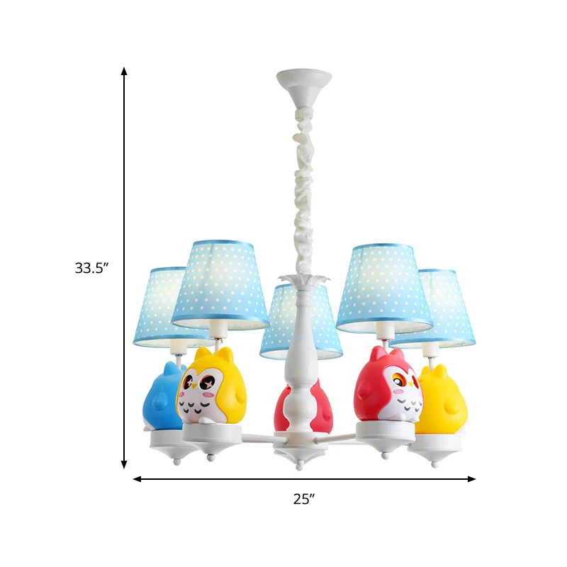 Dierlijke taps toelopende schaduw hangende plafondlamp hars uil hangende kroonluchter voor de kleuterschool Clearhalo