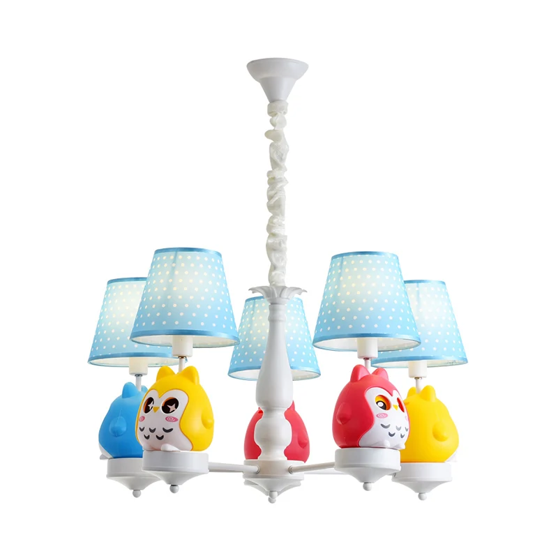 Dierlijke taps toelopende schaduw hangende plafondlamp hars uil hangende kroonluchter voor de kleuterschool Clearhalo