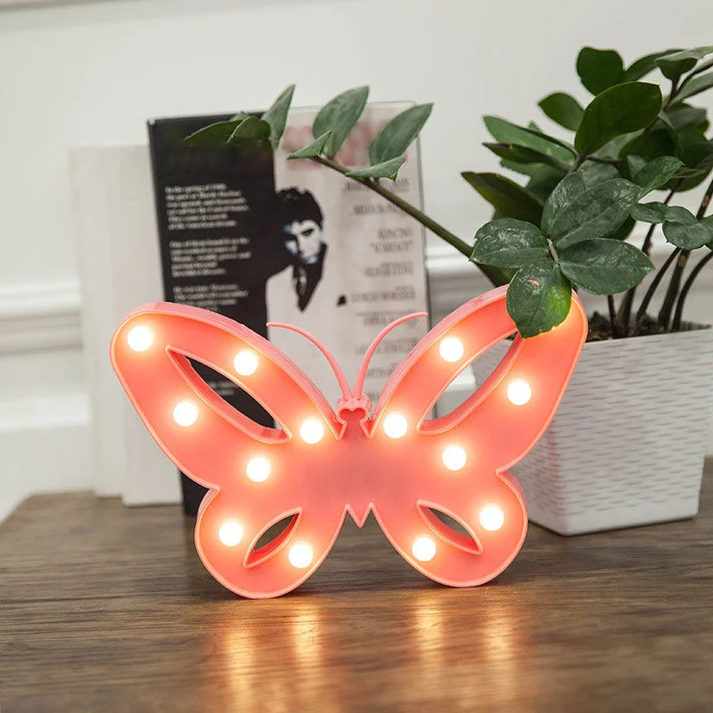 Diervormige plastic batterij-nachtkastjelamp Decoratieve roze LED-tafellampideeën voor kinderslaapkamer Clearhalo