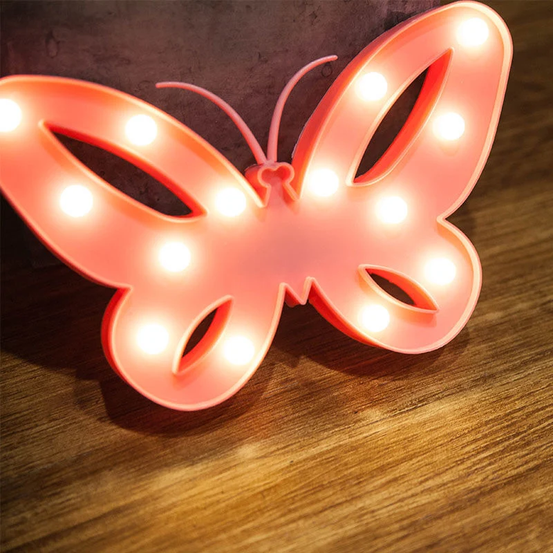 Diervormige plastic batterij-nachtkastjelamp Decoratieve roze LED-tafellampideeën voor kinderslaapkamer Clearhalo