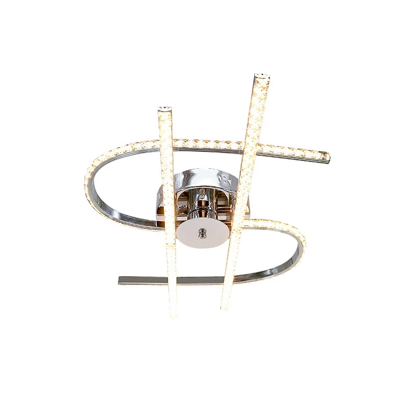 Dollarteken Slaapkamer Plafondverlichting Facet Crystal LED Eenvoud Semi Flush roestvrij staal, warm/wit licht Clearhalo