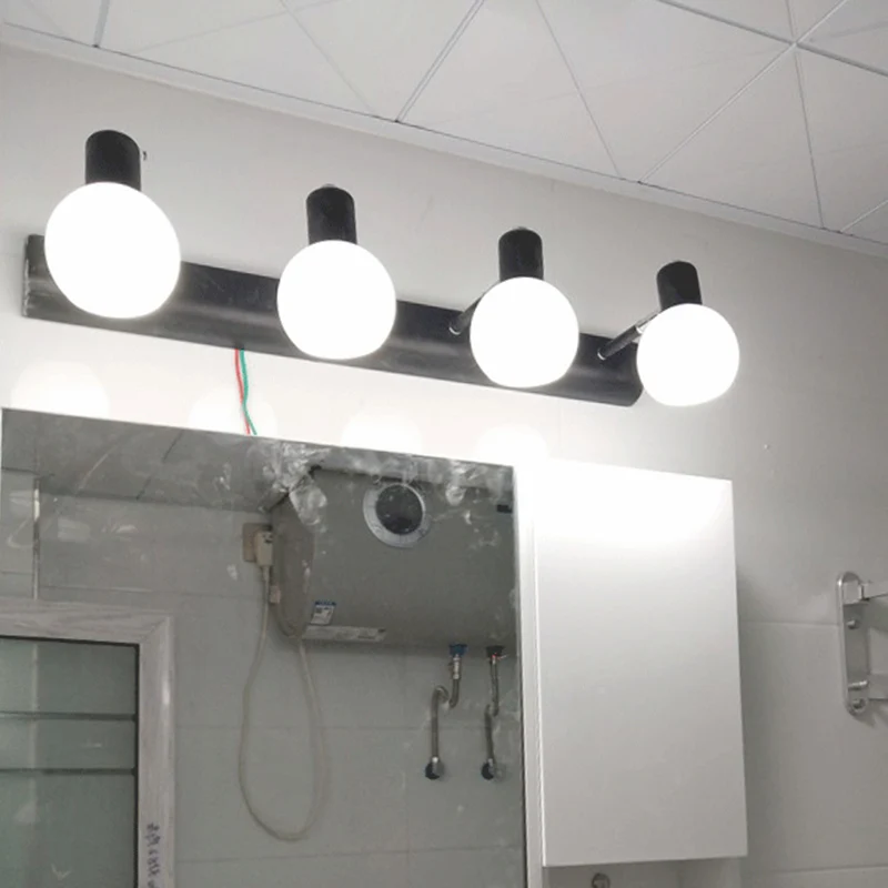Dome Bath Vanity Light Armatuur Minimalistisch Satijn Opaal Glas Wandmontage Verlichting Clearhalo