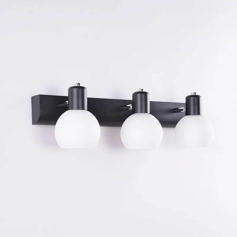 Dome Bath Vanity Light Armatuur Minimalistisch Satijn Opaal Glas Wandmontage Verlichting Clearhalo