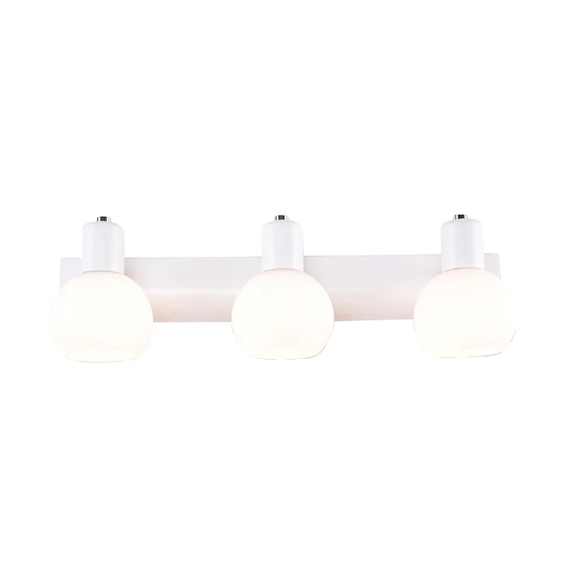 Dome Bath Vanity Light Armatuur Minimalistisch Satijn Opaal Glas Wandmontage Verlichting Clearhalo