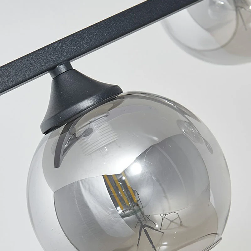 Dome Glass Island-plafondlamp Postmodernisme 6-kops hanglamp voor eettafel Clearhalo